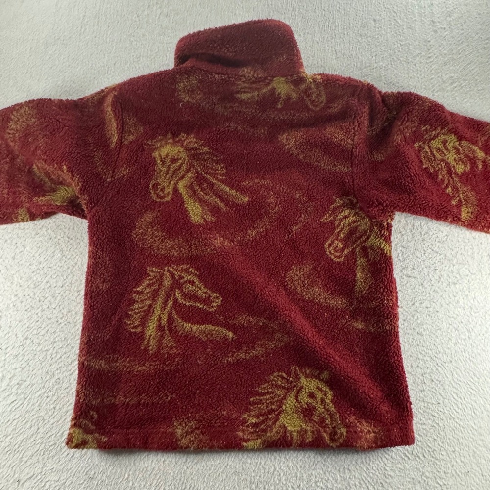 Bear Ridge Outfitters Jacket Womens Small Red Horse‎ Animal Vintage Fleece 90s - Picture 3 of 10